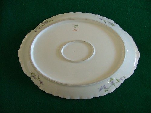 HAVILAND & CO. 1888-1896 "PURPLE FLOWERS" 14" OVAL PLATTER - Picture 6 of 7