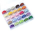 25 Color Prewound Bobbins Set - Size A (Class 15) - 60wt Embroidery Thread