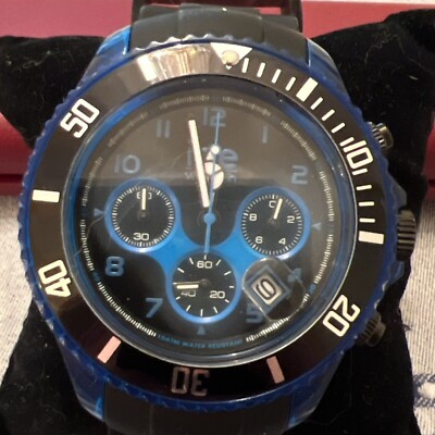 Ice Watch Ice Chrono Electrik Men's Watch Black Blue New Battery