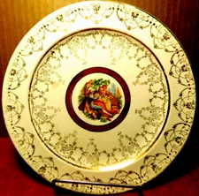 MACO O.P. Co.~Syracuse Collectors Plate With 22 KT. Gold Plated Vintage 40s