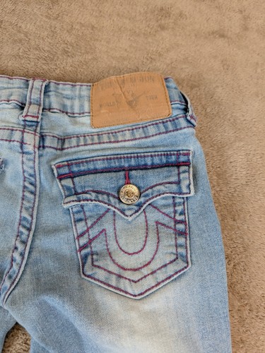True Religion Toddler Size 6 Distressed Jeans Pocket Flaps 20"W 18.5"L - Picture 12 of 17