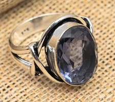 Beautiful Iolite Gemstone Handmade 925 Sterling Silver Jewelry Ring For Women Beautiful Iolite Gemstone Handmade 925 Sterling Silver Jewelry Ring For Women