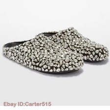 Pantofole mezza testa strass sfilata scarpe basse comode matrimonio festa scarpa