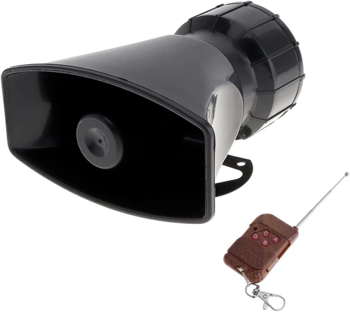 7 Sounds Loud Car Warning Alarm Police Fire Siren Horn Speaker with Brown Remote