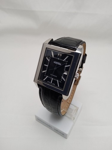 Roamer Swiss Made Supernova Black Dail & Date Leather Band mens 936.856 - Picture 2 of 5