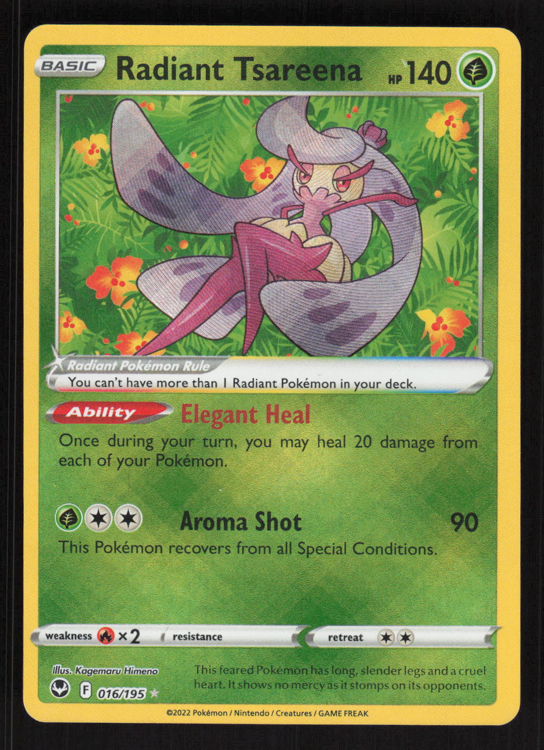 Pokemon SWSH12: Silver Tempest #16/195 Radiant Tsareena Holo Foil Card TCCCX