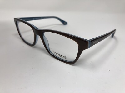 Vogue VO2714 Brown Blue Acetate Prescription Standard Size Frames 52-16-140 Vogue VO 2714 2014 Eyeglass Frames Brown Azure, Size 52-16  main image 2