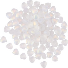 100 Pcs AB Color Plated Frosted Heart Shape Glass Crystal Beads Bulk