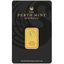 10 Gram Perth Mint Gold Bar (New w/ Assay) 5390.73 per troy oz