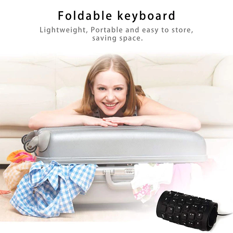 USB Silicone Foldable Keyboard Flexible with Numeric For Laptop PC Desktop - Image 3 of 4