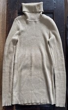 lauren ralph lauren women’s gold sparkle skinny ribbed polo neck jumper size xs