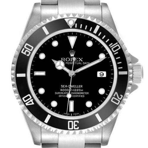 Rolex Seadweller 4000 Black Dial Steel Mens Watch 16600 Card