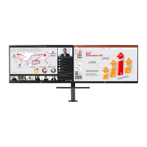 LG 24" QHD 1440p IPS Dual Display Monitor Ergo Stand 75hz 5ms 24QP88D-B2