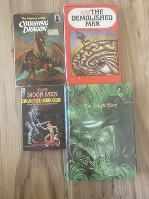 Vintage book The Demolished Man Hardcover  paperback lot of 4 books 