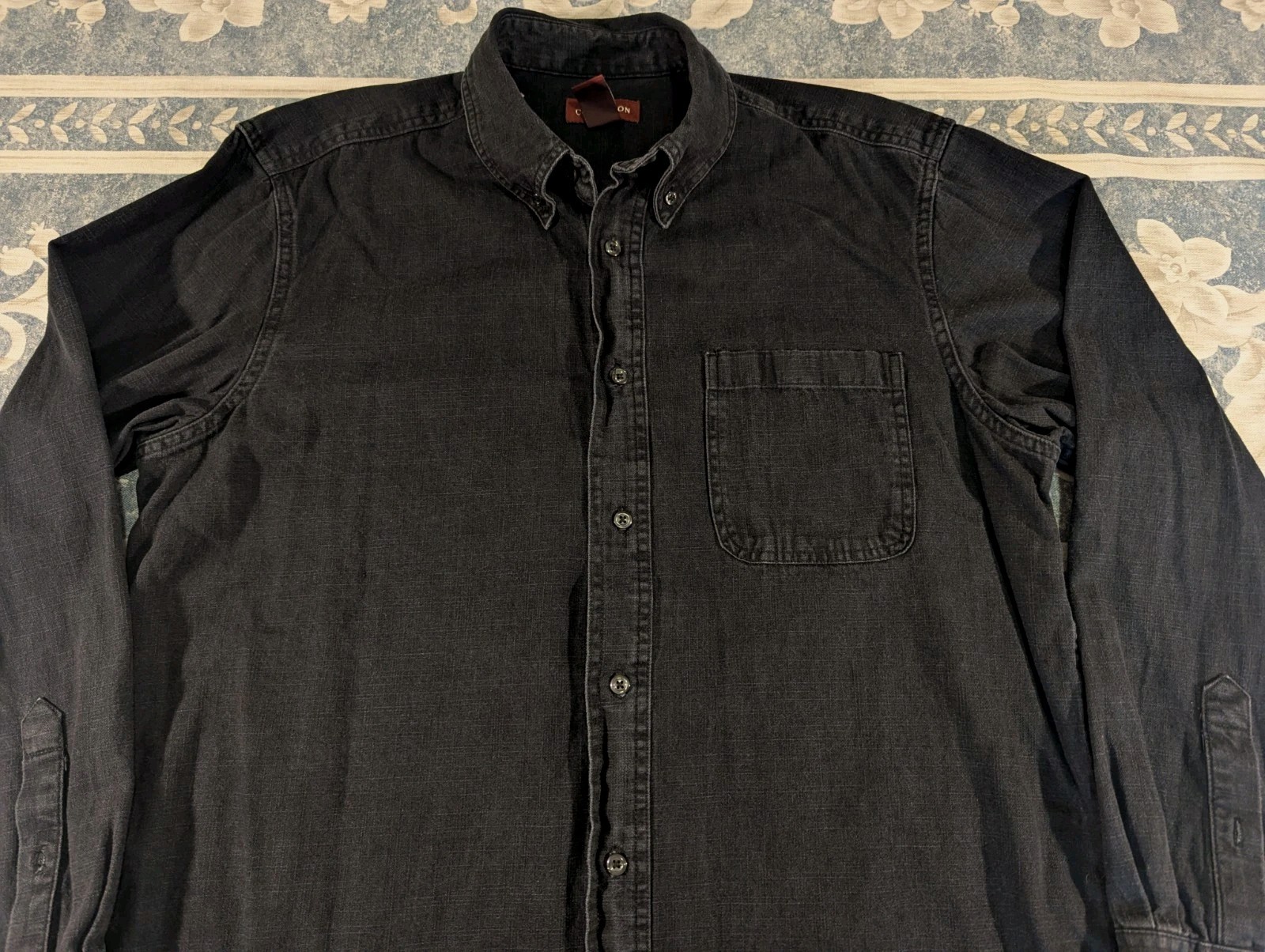 Covington Western Button Down Large Black Cotton … - image 2