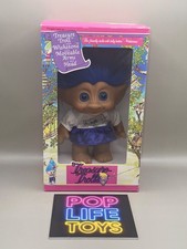 Vintage 1991 Ace Novelty Treasure Troll Cheerleader- Blue 390-0095-02 NRFB