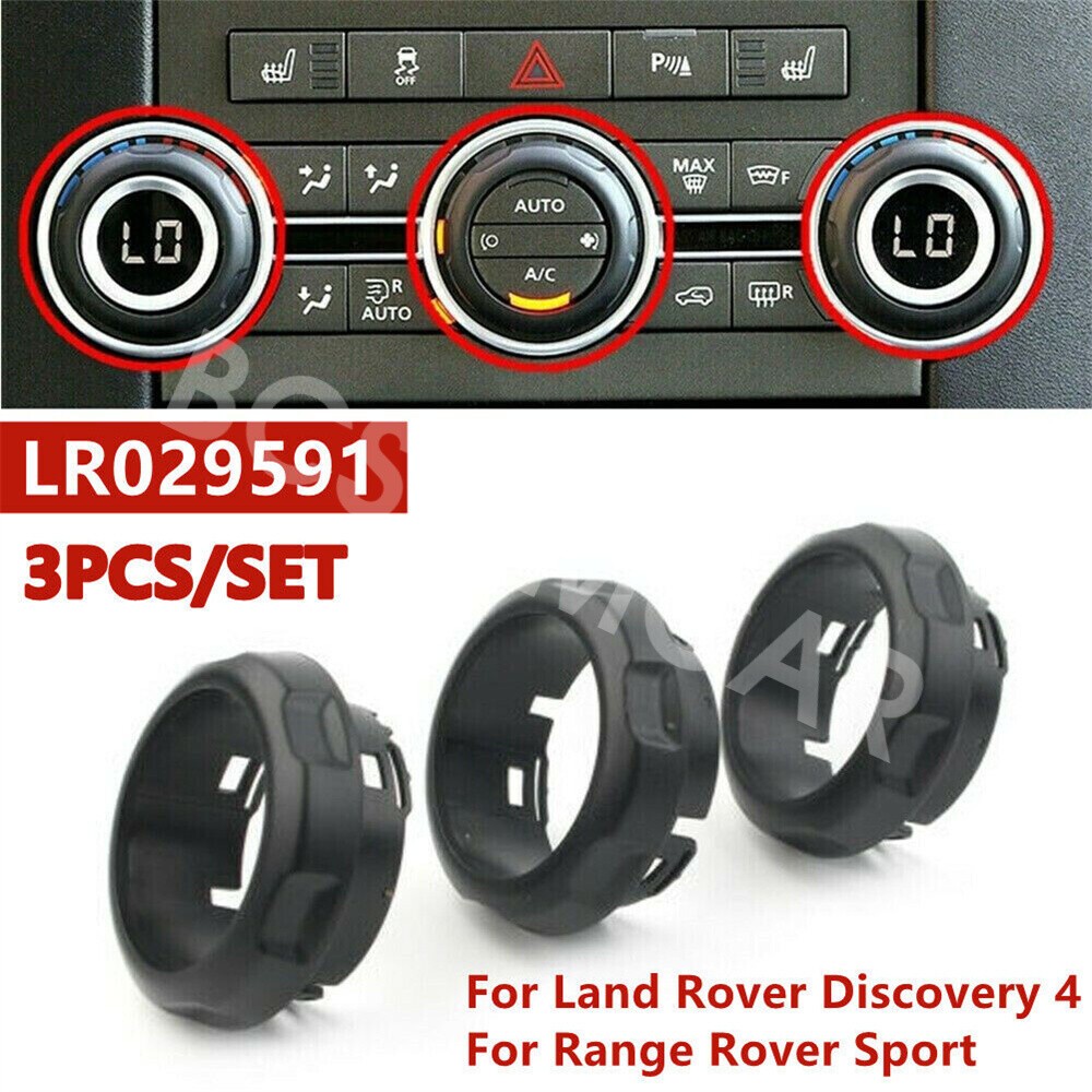 3PCS A/C Swicth Knob Trim LR029591 Fit For Land Rover Discovery 4 2009-2016