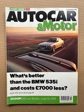 BMW 535i / VAUXHALL CARLTON 24v AUTOCAR & MOTOR MAGAZINE JANUARY 17 1990 - 535 c