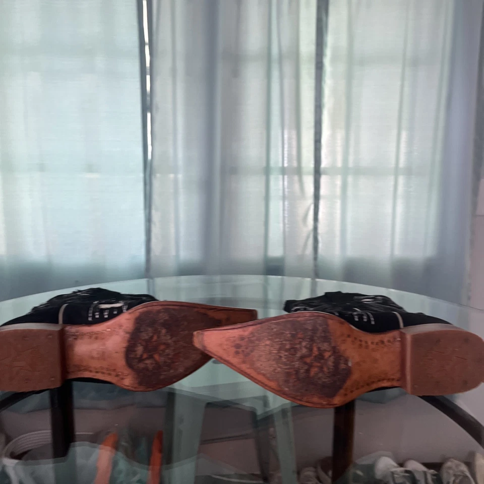 Botas vaqueras bordadas de mezclilla negras Los Altos 1954405 talla 9 EE  Foto 4 de 4