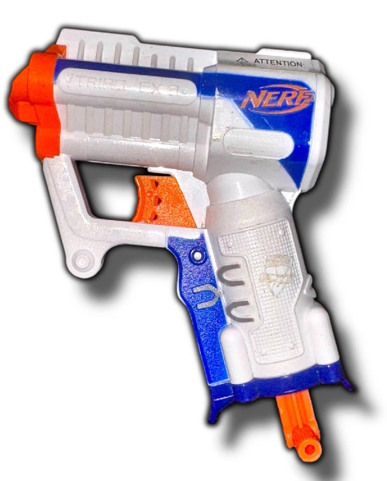 2012 Hasbro Nerf-N-Strike Elite Triad EX-3 White & Blue Blaster Foam Dart Gun - Image 2 of 2