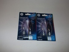 GE REVEAL HD PURE CLEAN LIGHT 60W Dimmable Candelabra BC type Total 4 Bulbs