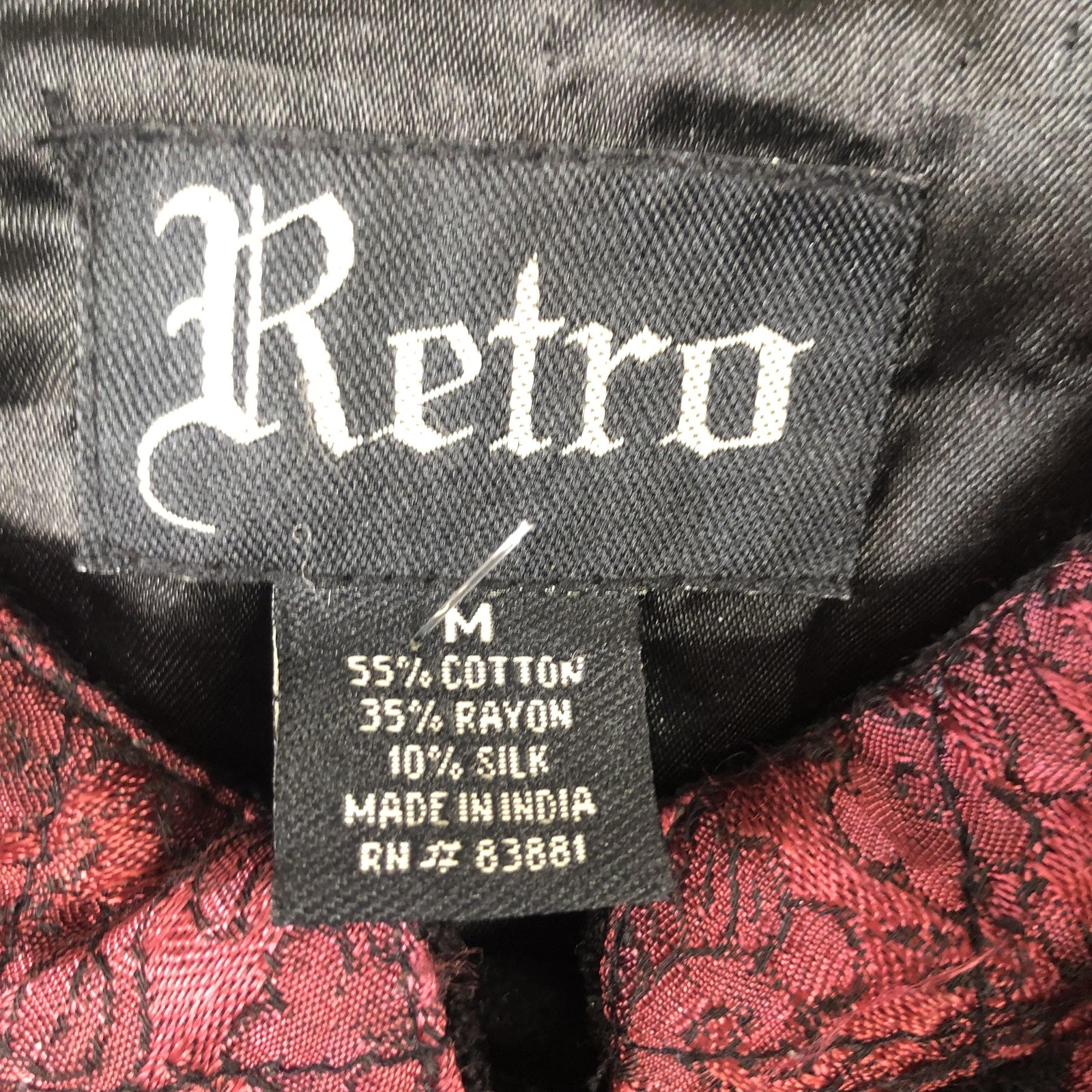 Retro Jacket Womens Medium Black Patchwork Velvet… - image 3