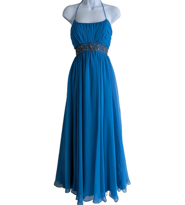 slim fit dress slacks Montage by Mon Cheri M524 - Novelty Organza Formal Gown 12 / Navy