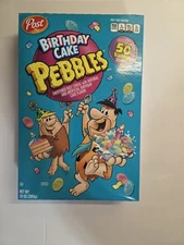 BIRTHDAY CAKE FRUIT PEBBLES FAMILY SIZE SEALED 50th ANNIVERSARY RARE UNOPENED 