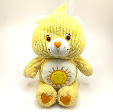 Care Bears Plush Yellow Bear Funshine Sunshine 8" Corduroy Ribbed 2004 Bear