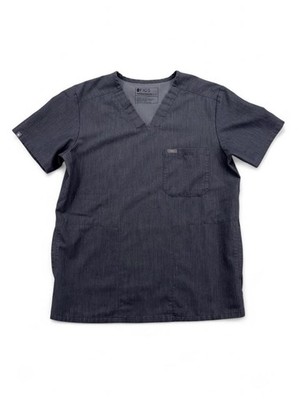 Figs Men's Chisec Graphite Gray Three Pocket Scrub Top Size Small Style #TM3000