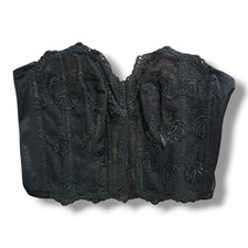 Victoria's Secret Women's Black Floral Lace Bustier Corset Top 36B