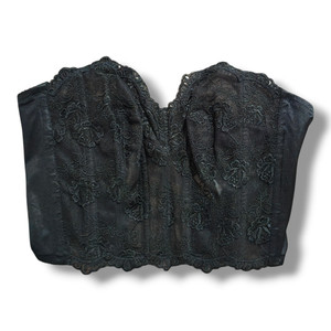 Victoria's Secret Women's Black Floral Lace Bustier Corset Top 36B