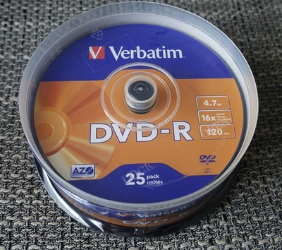 25 Verbatim Rohlinge DVD-R 4,7GB 16x Shrink