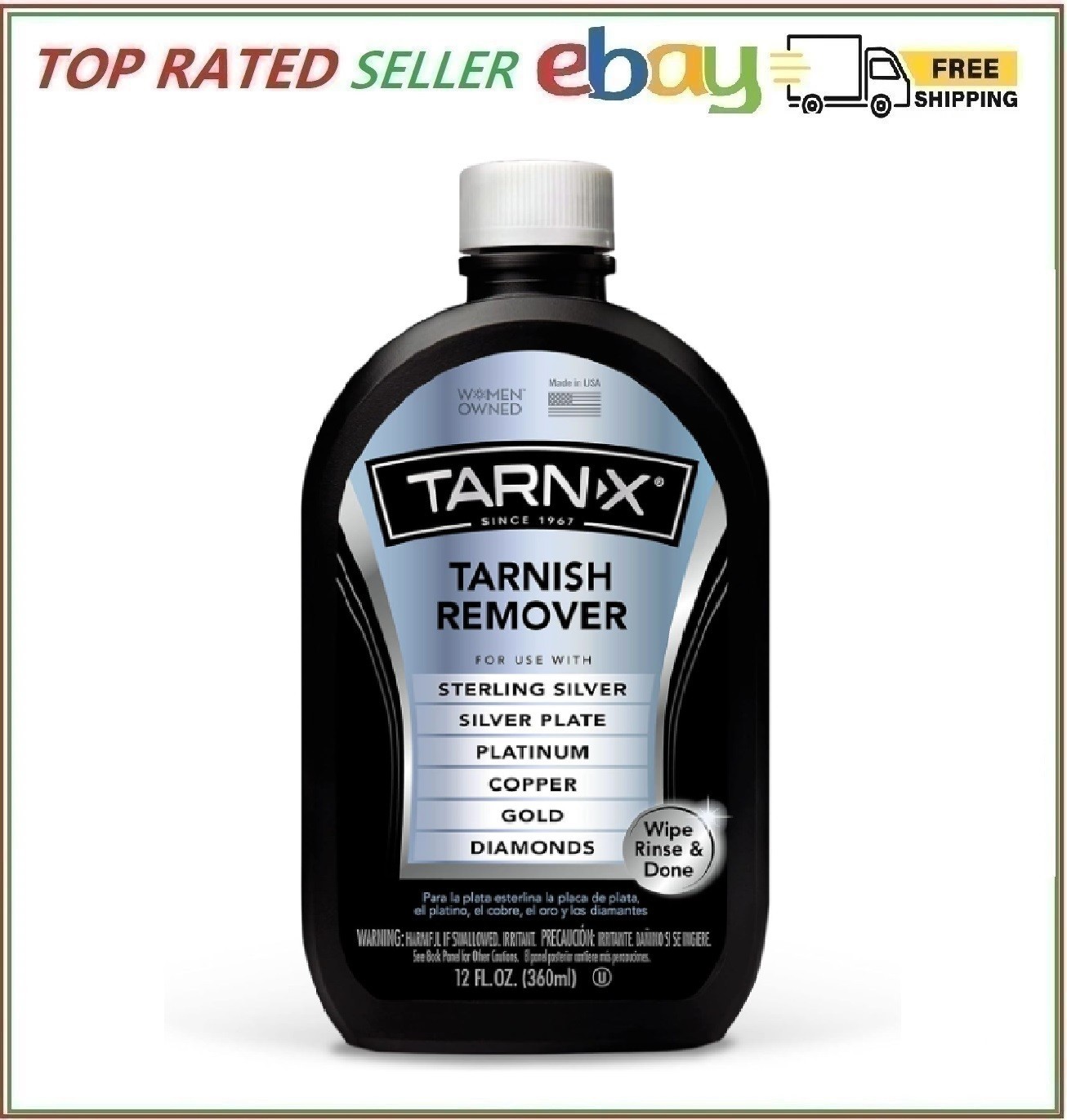 Tarnish Remover, 12 Ounce Bottle (Packaging May Vary)