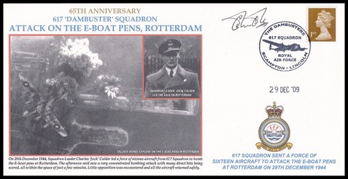 Ohne Colin Cole signierter Angriff auf das E-Boot Stifte Rotterdam 617 Geschwader RAF Cover
