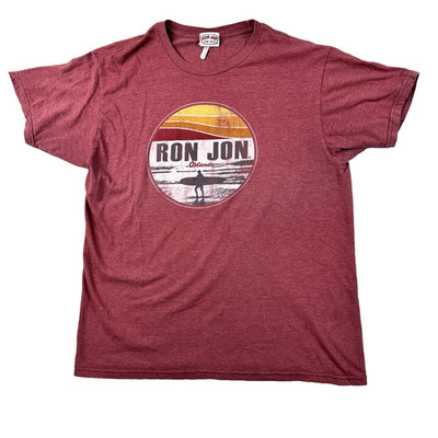RON JON Surf Shop ORLANDO Red Beach Cotton Graphic T Shirt Sz L Round Sun Sand