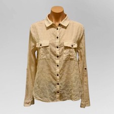 Free People Camicia "Festa nella schiena" a righe davanti floreale dietro abbottonata sm