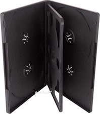 Black Multi-6 Black DVD Cases for 6-Disc Storage in Standard 14Mm Size