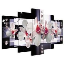 Artgeist Wandbild 5 tlg Groß Wohnzimmer Leinwand Bilder Vlies Blumen Orchideen