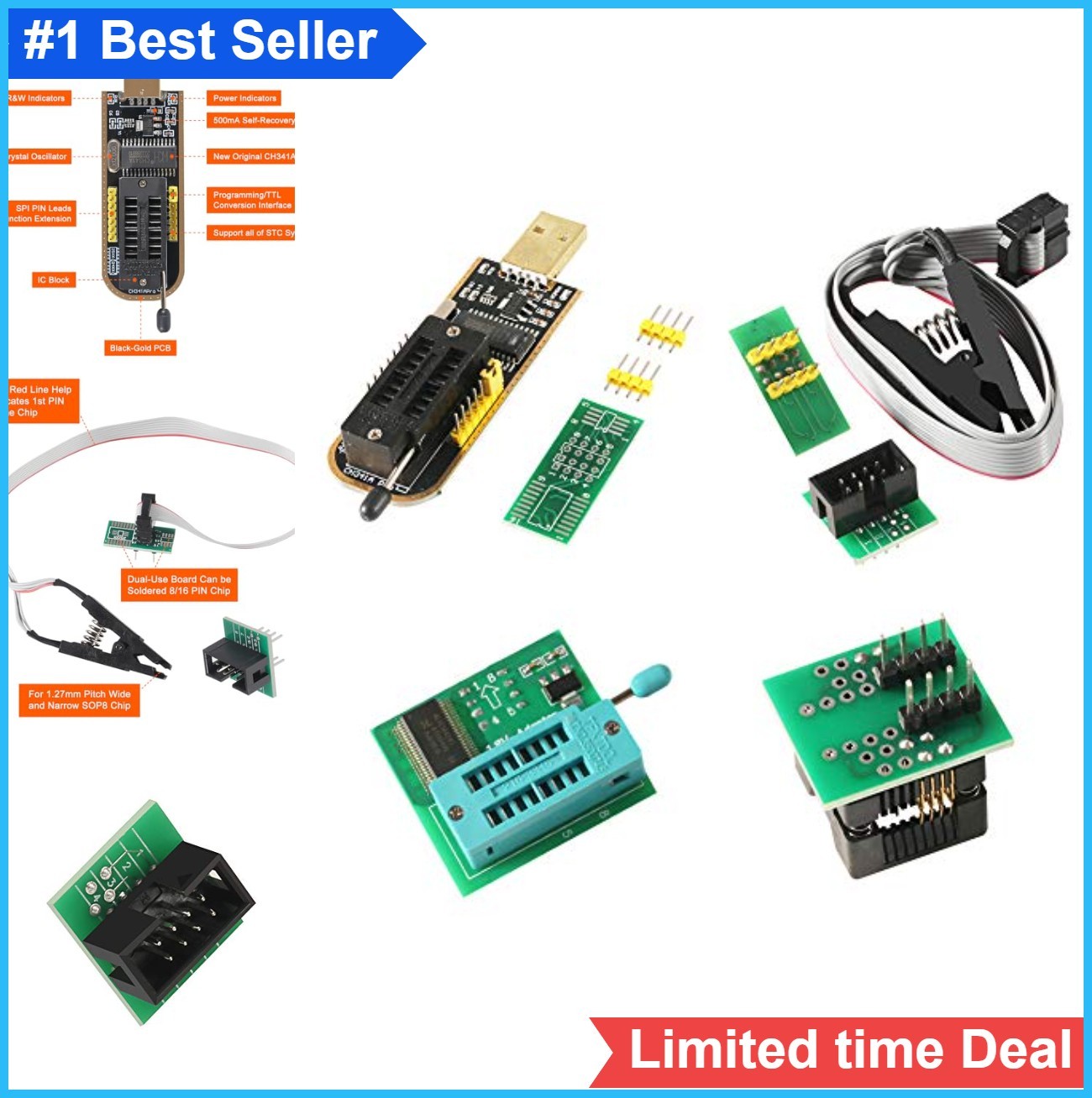 SOP8 SOIC8 Test Clip for EEPROM 24C 25C 93C CH341A USB Flash BIOS Programmer