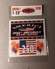 America 250 Anniversary Stickers - 7 Peel and stick vinyl stickers - 2.5 inch