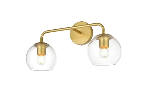 Elegant Lighting LD7321W19 Genesis 2 Light 10" Tall Bathroom - Brass - Picture 7 of 12
