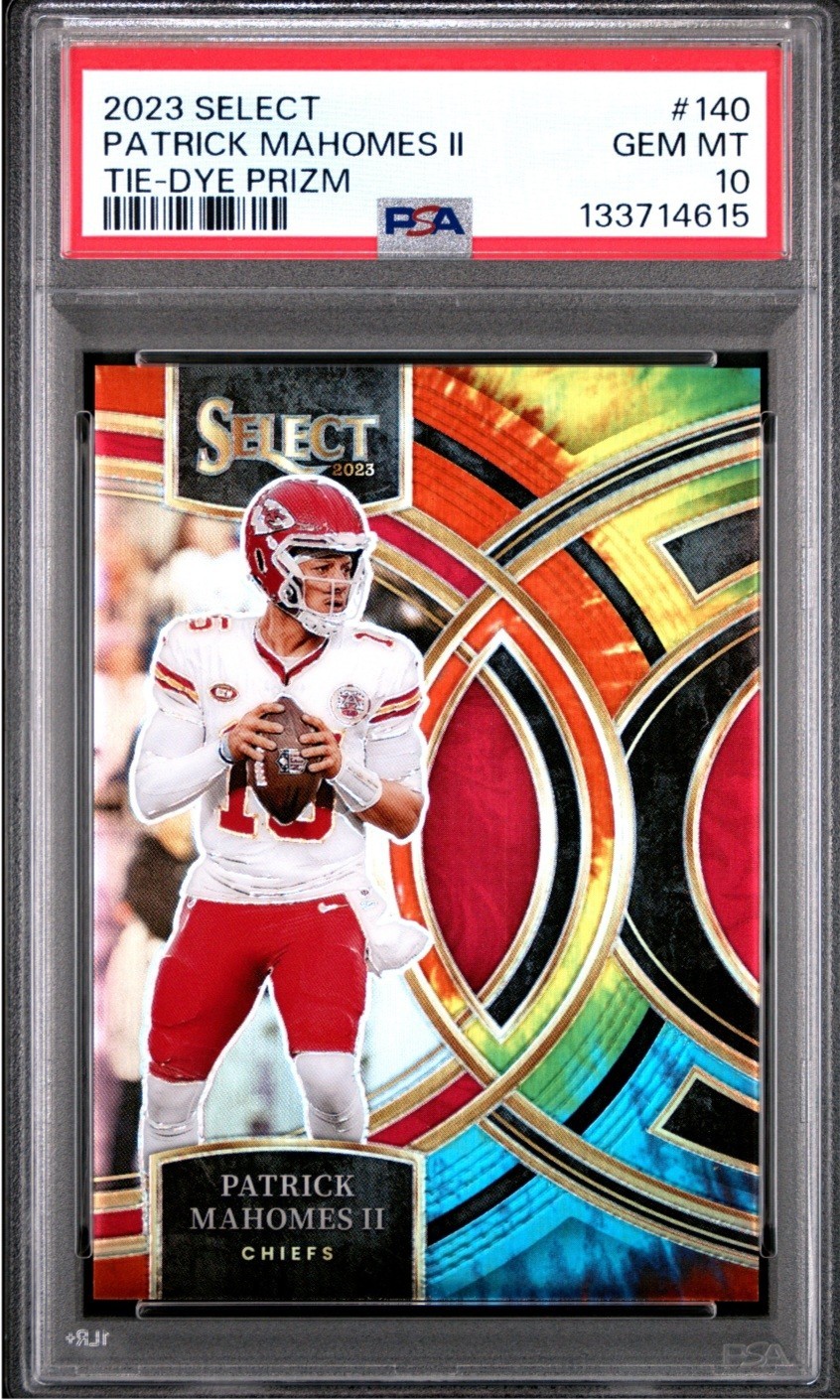 🔥PSA 10🔥2023 Panini Select Patrick Mahomes II #140 Tie-Dye Prizm 4/25
