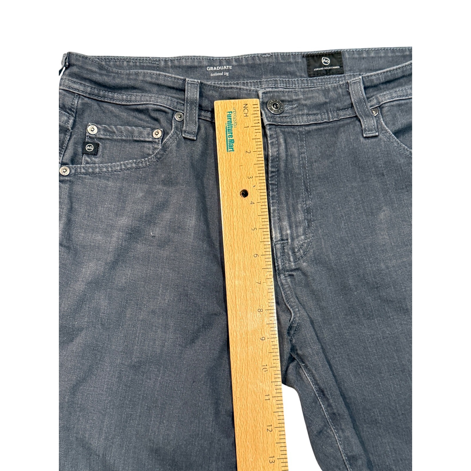 AG Adriano Goldschmied Graduate Tailored Leg Jeans Mens 33x34 Charcoal Grey thumbnail 4