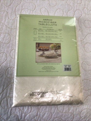 Addison Mikrofaser Tischdecke Neu 60 x 84" Rechteck Creme Farbe Damast Look - Bild 8 von 9