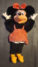 Vintage Applause Minnie Mouse Doll 9" Plush Disney Rubber Face Walt Disney A1