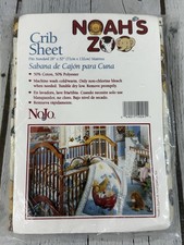 NOAH  S ZOO Crib Sheet 50/50 Blend Standard 28  x 52  Mattress JC Penney NOS