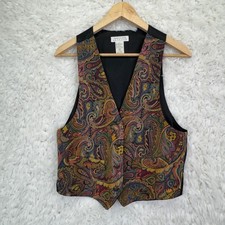 Express Paisley Tapestry Vest Medium Multicolor Vintage Boho Made in Italy