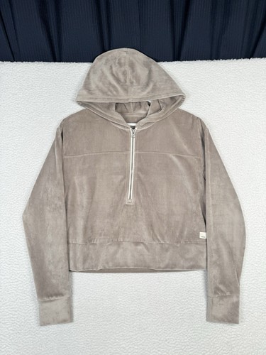 VUORI Haven Half Zip Up Pullover Hoodie gerippt hellbraun cropped - Large? (18x18) - Bild 1 von 8