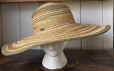 Scala Collection Natural Fiber Straw Hat Wide Brim Sun Beach Hat
